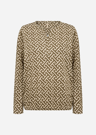 SC-FELICITY AOP 520 Bluse Mørkegrøn