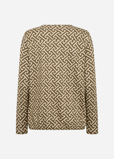 SC-FELICITY AOP 520 Bluse Mørkegrøn