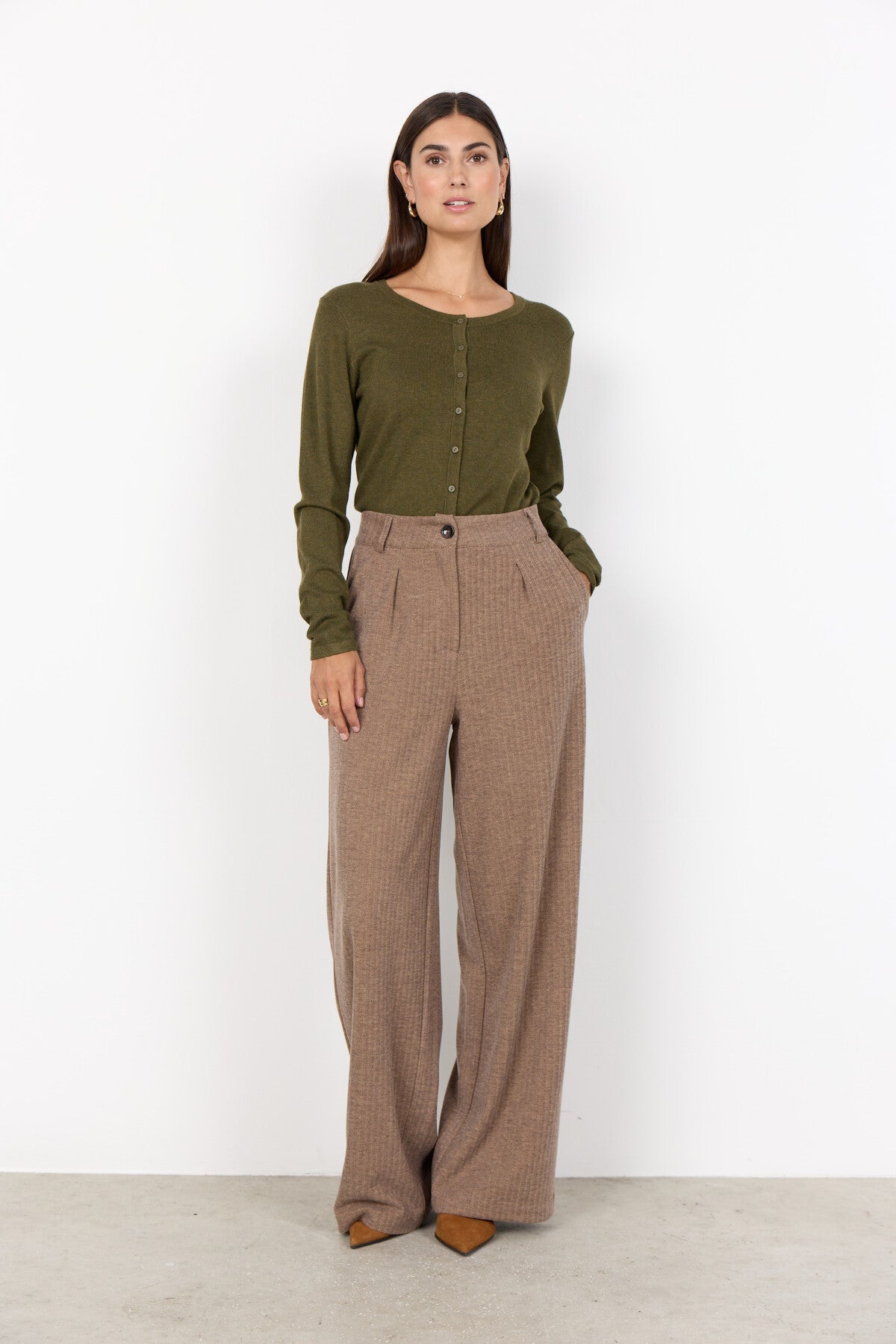 SC-DOLLIE 446 Cardigan Mørkegrøn