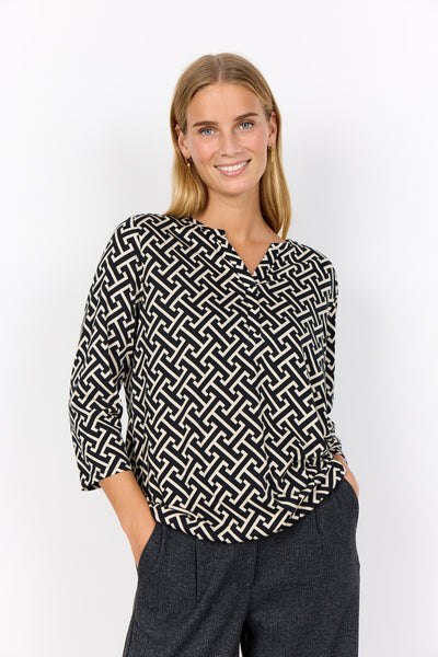 SC-FELICITY AOP 519 Bluse Sort