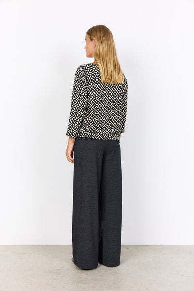 SC-FELICITY AOP 519 Bluse Sort