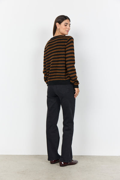 SC-ORLEAN STRIPE 13 Cardigan Sort