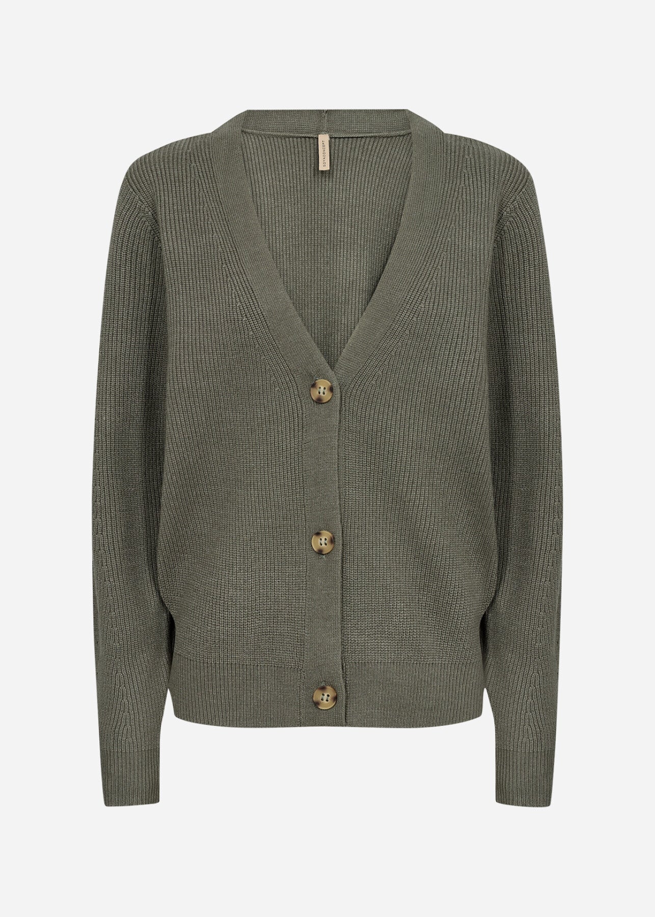 SC-KANITA 12 Cardigan Støvet Grøn
