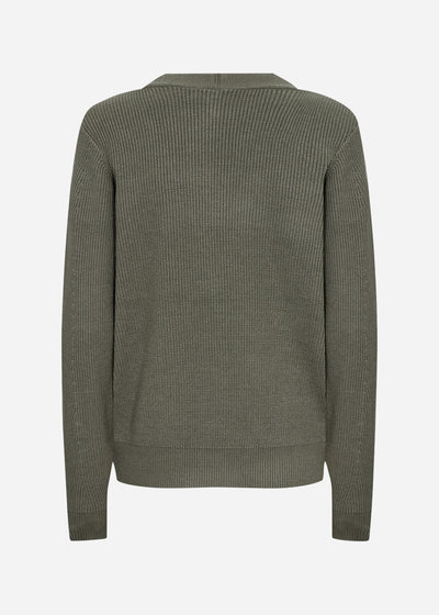 SC-KANITA 12 Cardigan Støvet Grøn