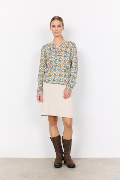 SC-FELICITY AOP 487 Bluse Lysegrøn