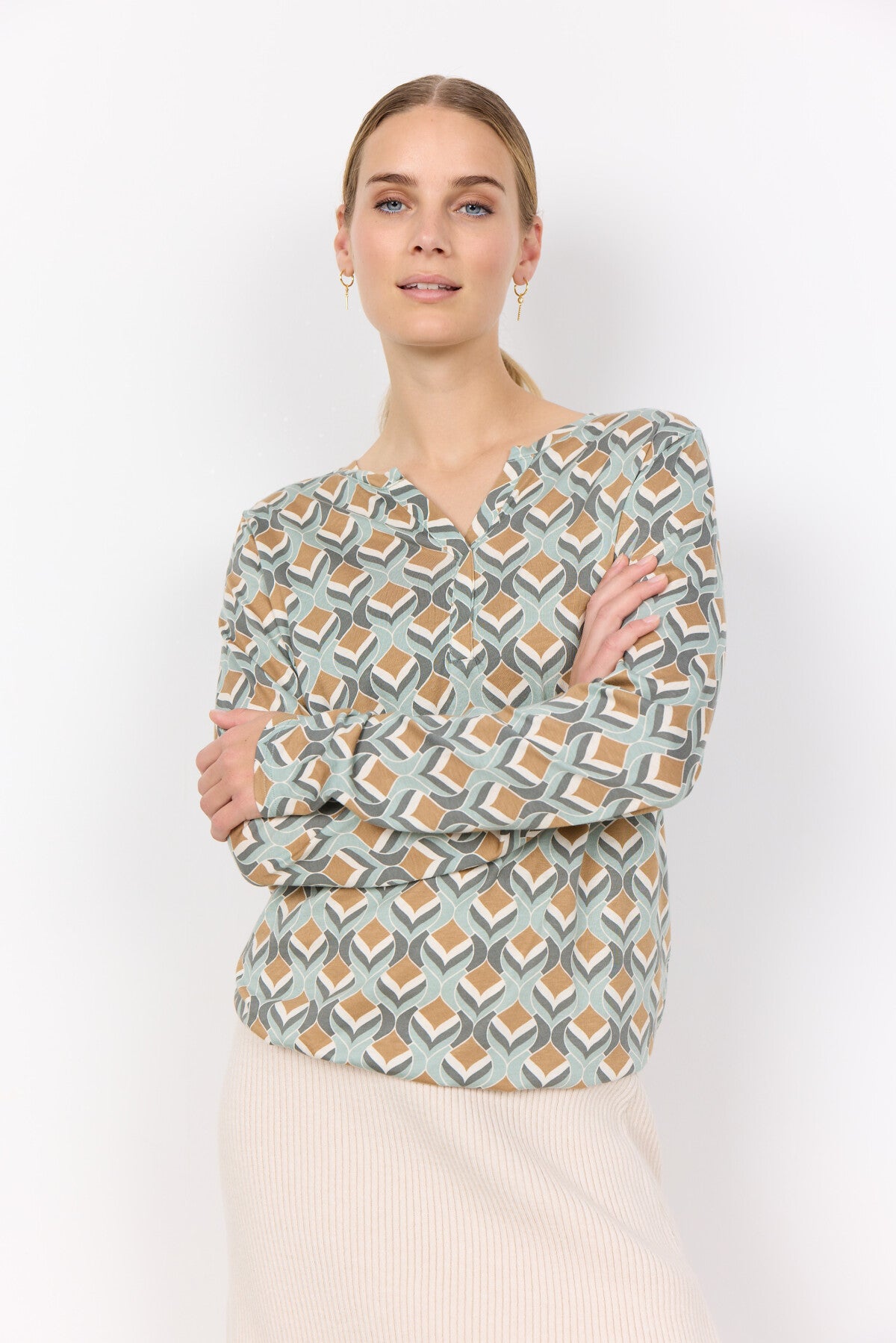 SC-FELICITY AOP 487 Bluse Lysegrøn
