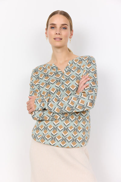 SC-FELICITY AOP 487 Bluse Lysegrøn