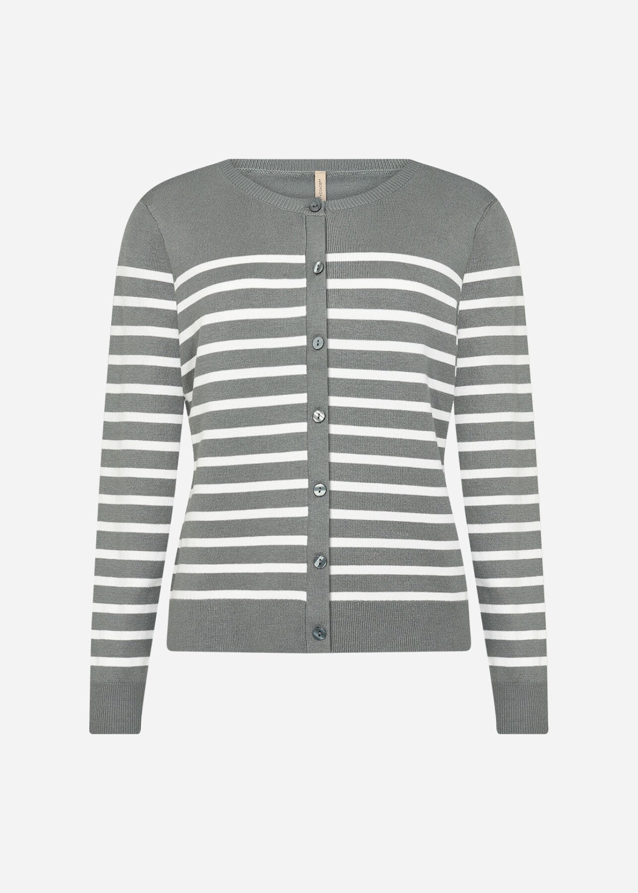 SC-DOLLIE STRIPE 784 Cardigan Støvet Grøn