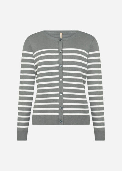 SC-DOLLIE STRIPE 784 Cardigan Støvet Grøn