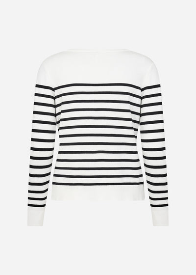 SC-DOLLIE STRIPE 784 Cardigan Sort
