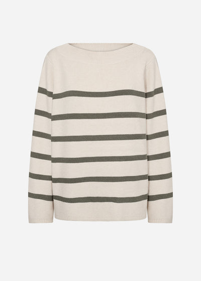 SC-KANITA STRIPE 21 Pullover Støvet Grøn