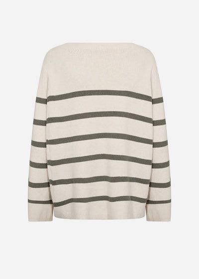 SC-KANITA STRIPE 21 Pullover Støvet Grøn