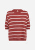 SC-DOLLIE STRIPE 794 Pullover Mørk rød