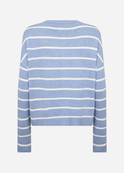 SC-DOLLIE STRIPE 795 Cardigan Lyseblå