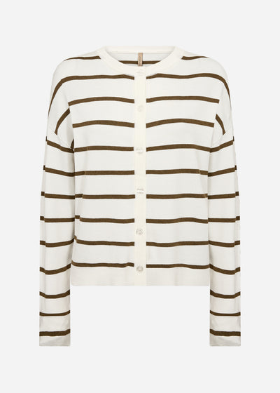 SC-DOLLIE STRIPE 795 Cardigan Oliven