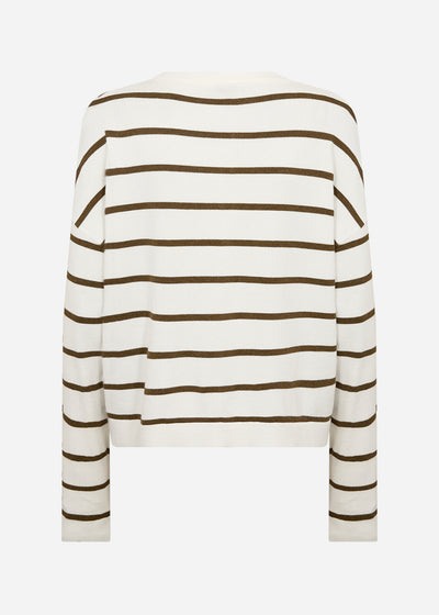 SC-DOLLIE STRIPE 795 Cardigan Oliven