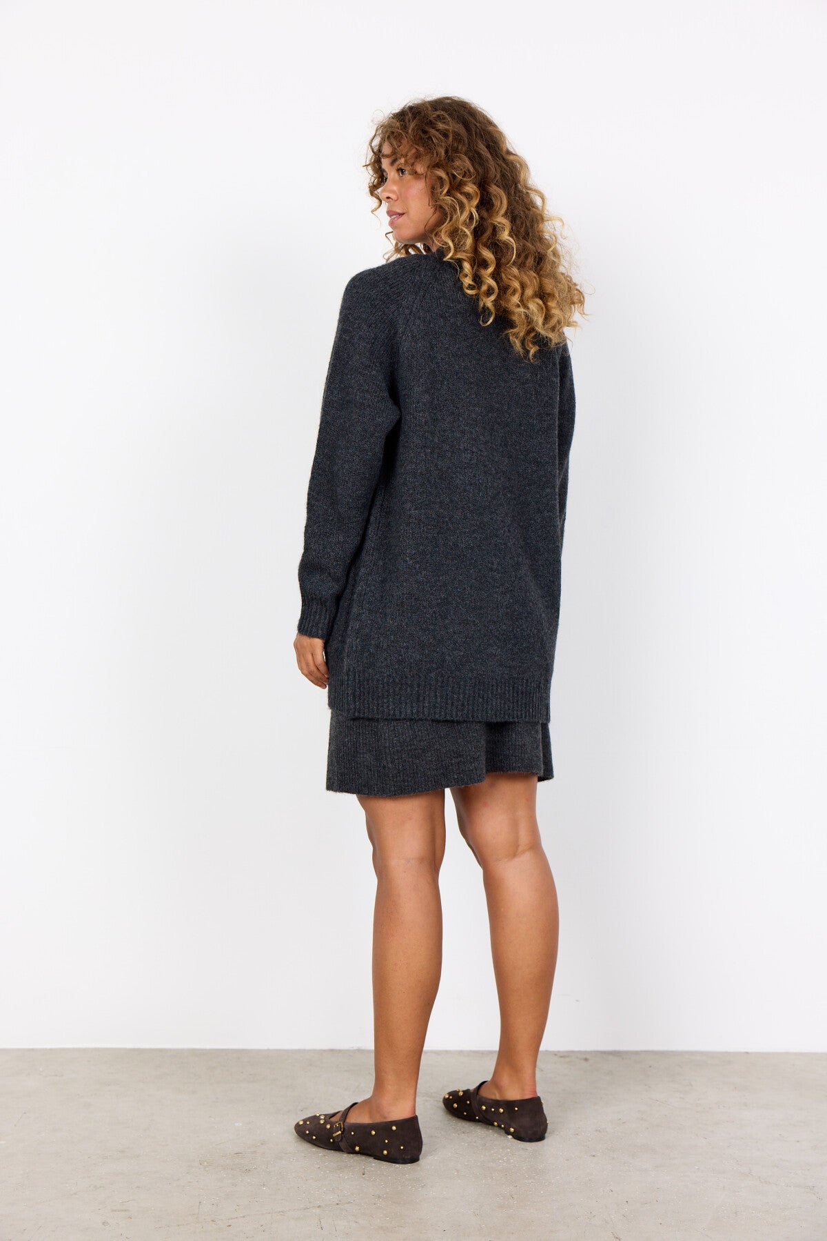 SC-GUNNA 13 Cardigan Mørk grå