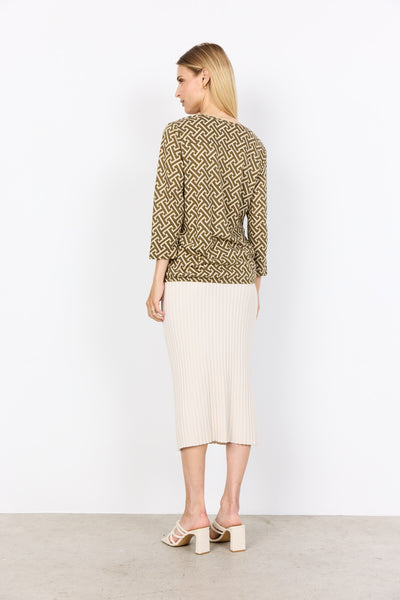 SC-FELICITY AOP 519 Bluse Mørkegrøn