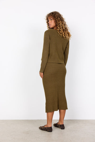 SC-KANITA 26 Cardigan Mørkegrøn