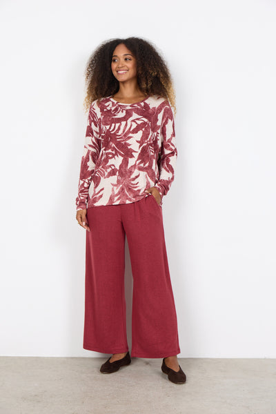 SC-BIARA AOP 152 Bluse Rubin rød