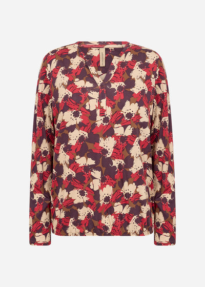 SC-FELICITY AOP 529 Bluse Rød