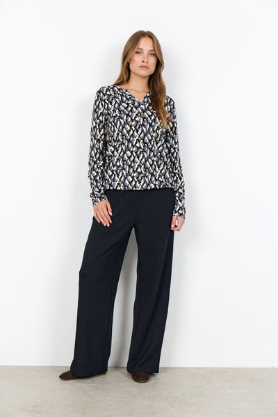 SC-FELICITY AOP 527 Bluse Sort