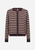SC-ORLEAN STRIPE 13 Cardigan Lilla