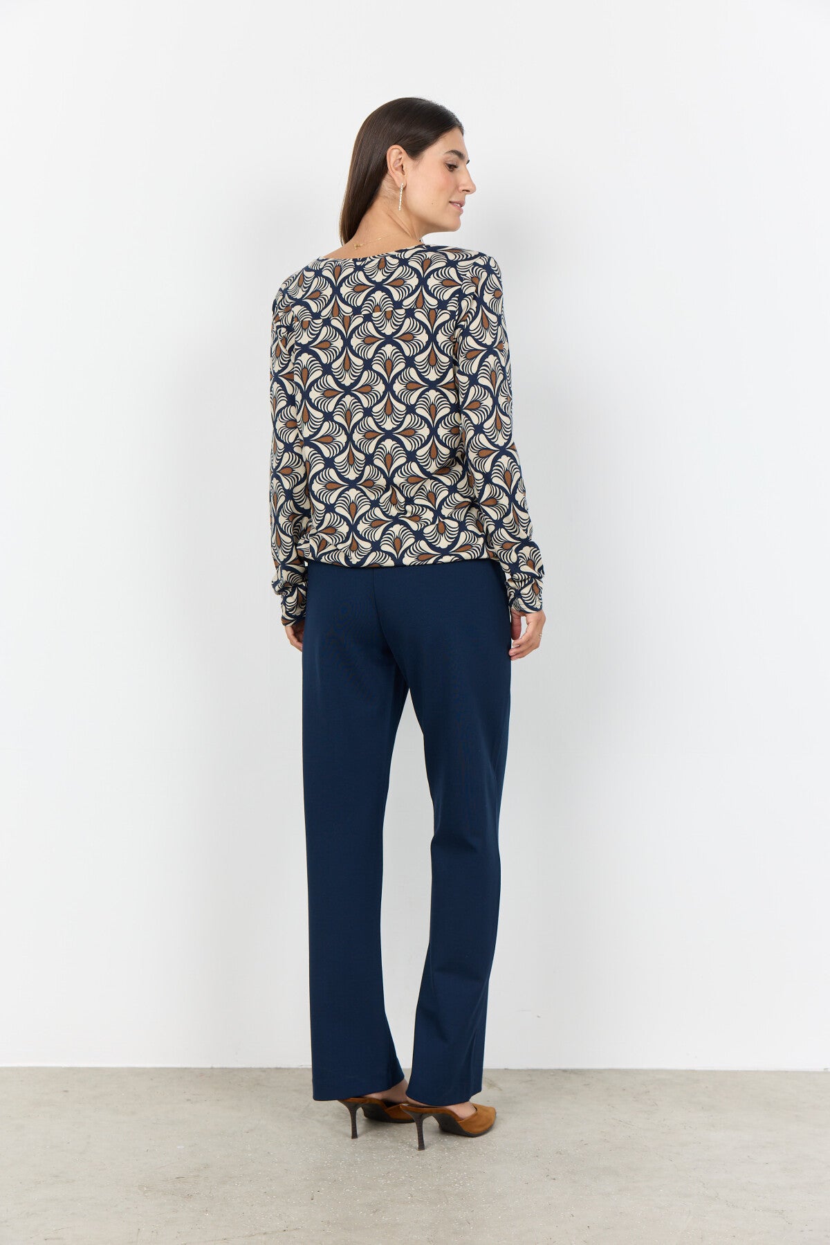 SC-FELICITY AOP 526 Bluse Mørk blå