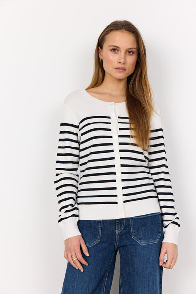 SC-DOLLIE STRIPE 784 Cardigan Sort