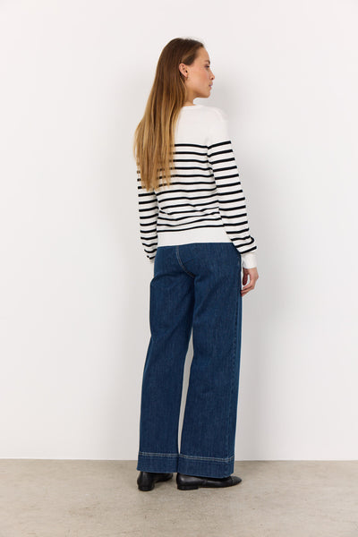 SC-DOLLIE STRIPE 784 Cardigan Sort
