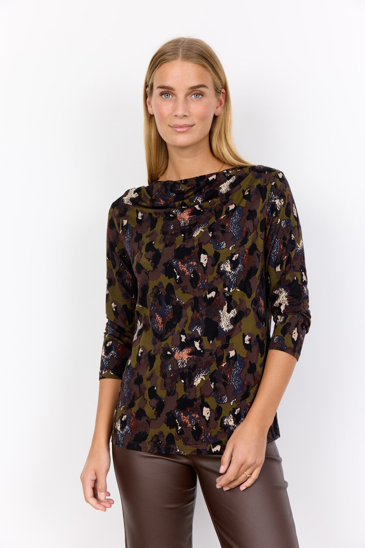 SC-MARICA AOP 342 Bluse Mørkegrøn