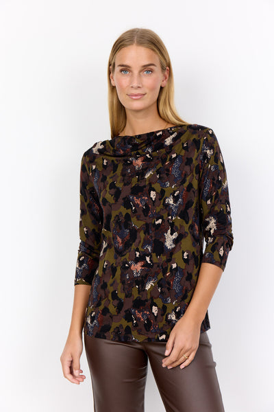 SC-MARICA AOP 342 Bluse Mørkegrøn