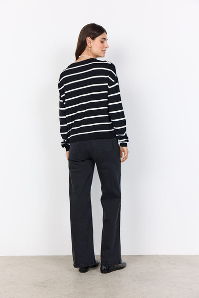 SC-DOLLIE STRIPE 795 Cardigan Sort