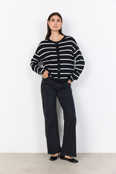 SC-DOLLIE STRIPE 795 Cardigan Sort