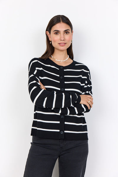 SC-DOLLIE STRIPE 795 Cardigan Sort