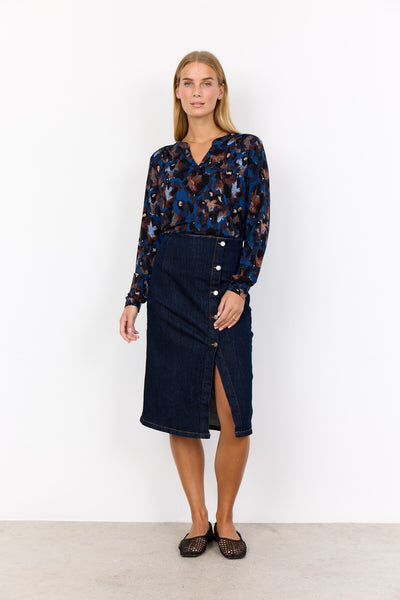 SC-MARICA AOP 341 Bluse Mørk blå