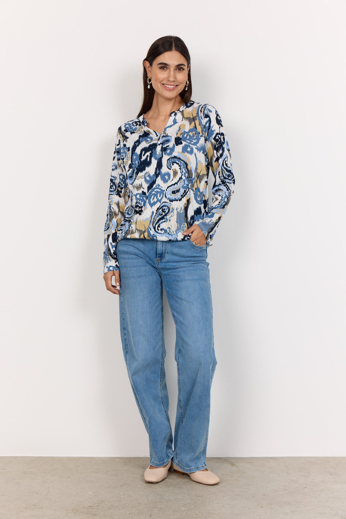 SC-FELICITY AOP 502 Bluse Lyseblå