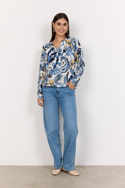 SC-FELICITY AOP 502 Bluse Lyseblå