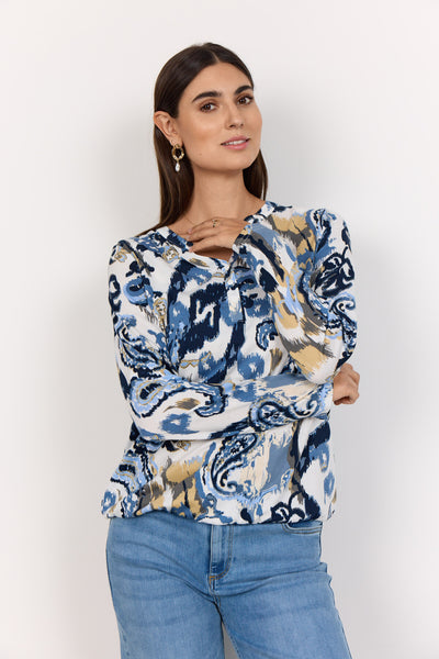 SC-FELICITY AOP 502 Bluse Lyseblå