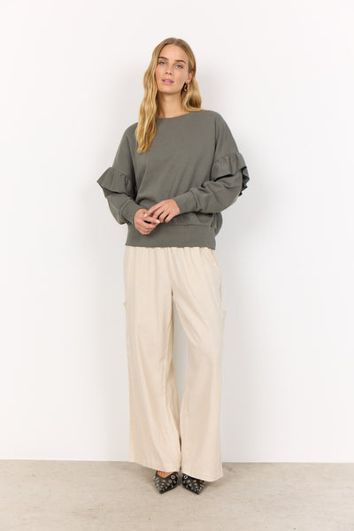 SC-ODETTE 7 Bluse Støvet Grøn