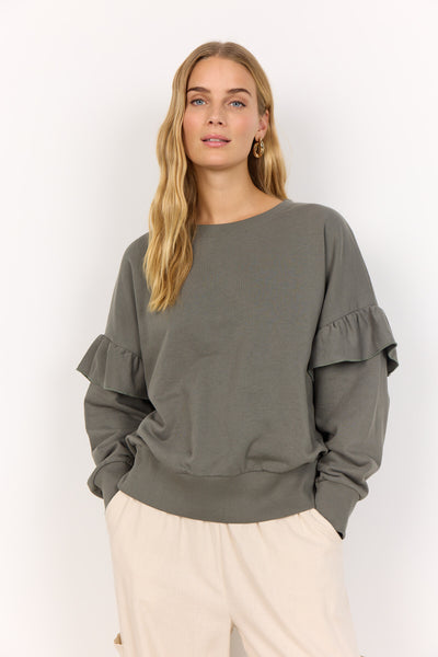 SC-ODETTE 7 Bluse Støvet Grøn