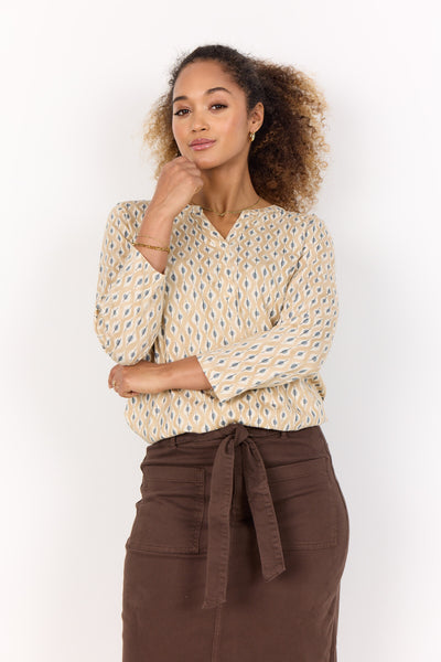 SC-FELICITY AOP 507 Bluse Sand