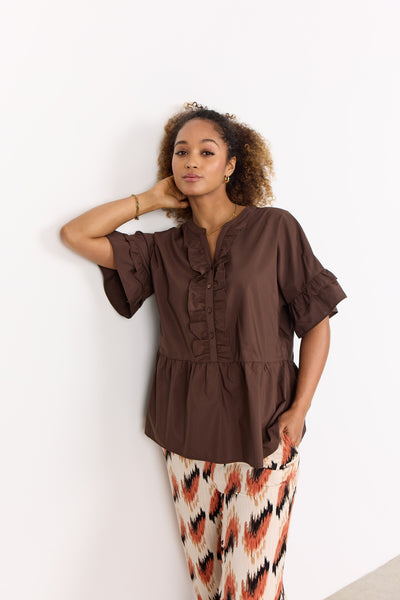 SC-NETTI 102 Bluse Mørk brun