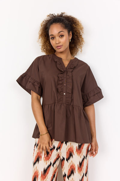 SC-NETTI 102 Bluse Mørk brun
