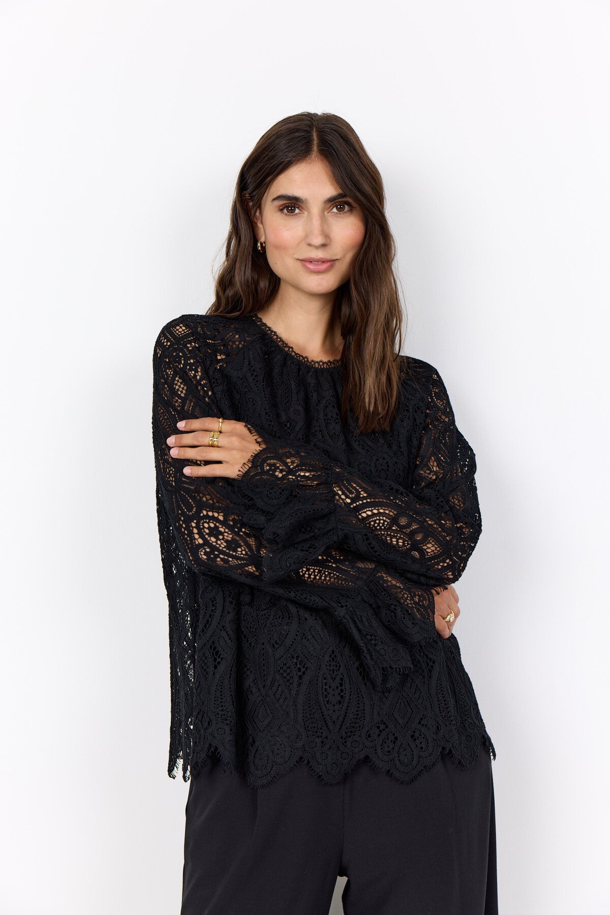 SC-VAHIDA 1 Bluse Sort