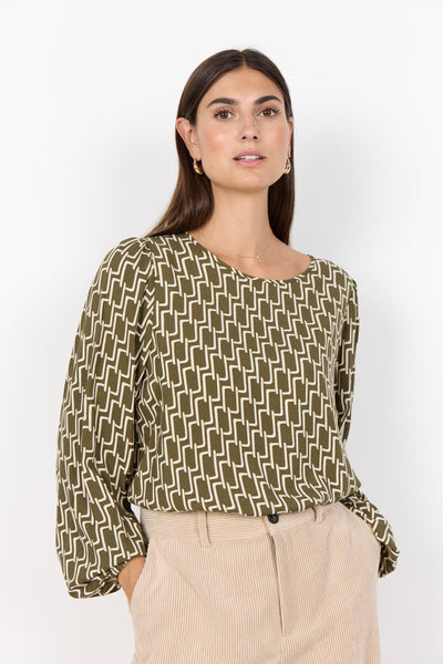 SC-VARLA 1 Bluse Mørkegrøn