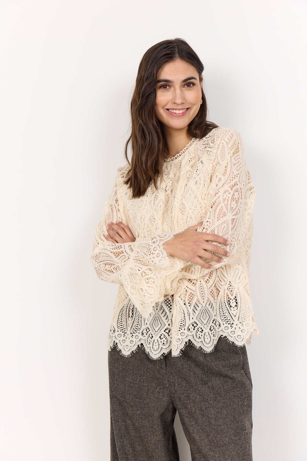 SC-VAHIDA 1 Bluse Creme