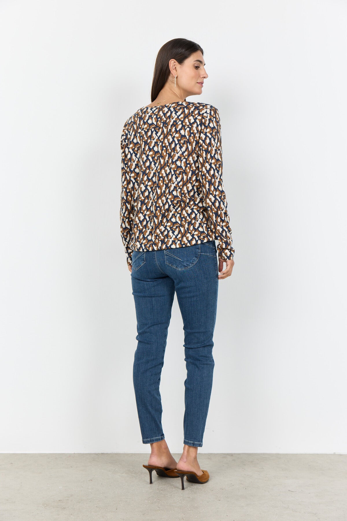 SC-FELICITY AOP 527 Bluse Mørk blå