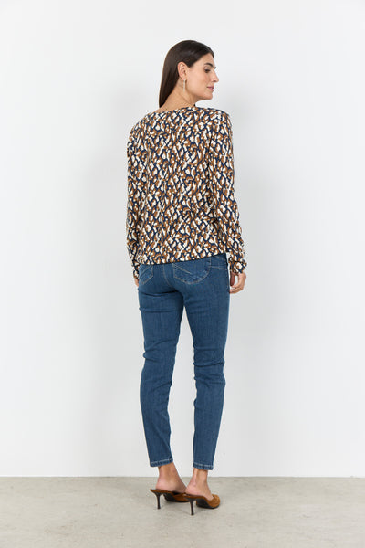SC-FELICITY AOP 527 Bluse Mørk blå