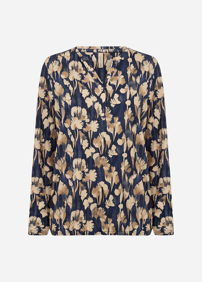 SC-FELICITY AOP 525 Bluse Mørk blå
